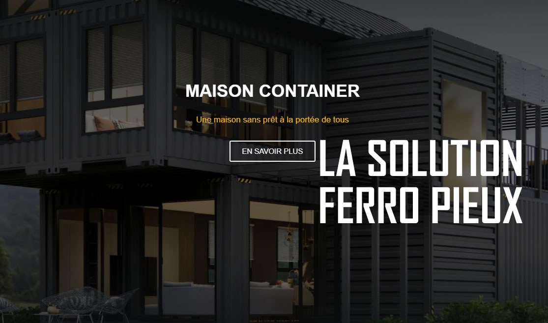 Solution pieux vissés pour les maisons containers